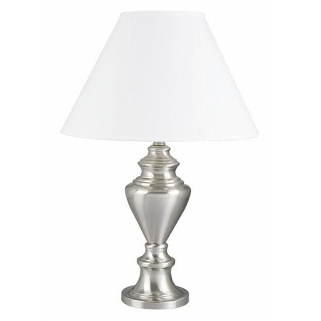 Lampe de Table en Métal - Nickel Satiné