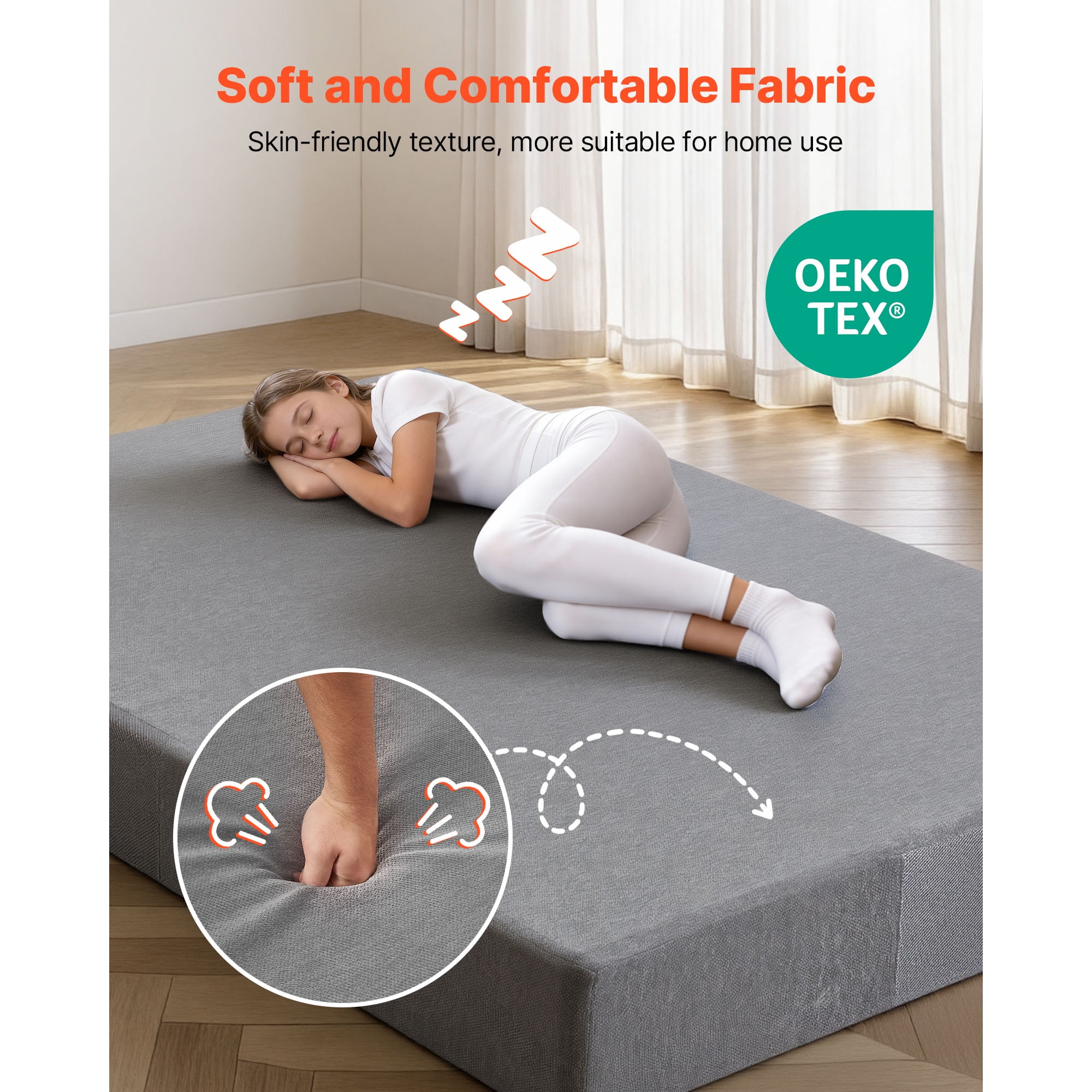 KFFKFF Crash Pad, 6 x 4 ft Sensory Mat with Soft Foam and Removable Cover, Large Pillow Mat for Kids and Adults for Jumping, Playing, Climbing, and Gymnastics