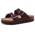 thumbnail image 1 of Classic Cork Slide Sandals For Women New Fashion Suede Flats Sandals Summer Couple Beach Slippers With Adjustable Buckle, 1 of 7