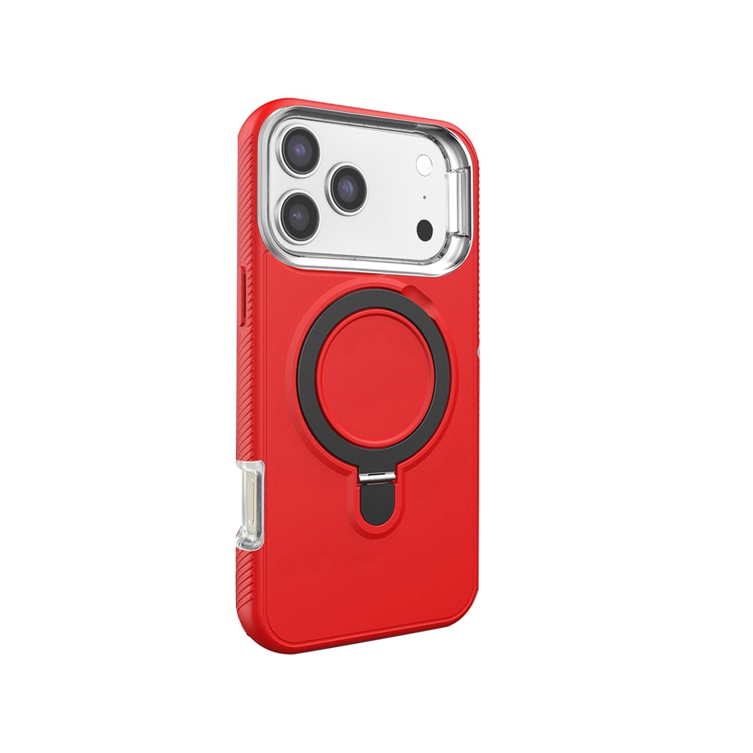Reinforced Heavy Protection Case with Foldable Kickstand for iPhone 17 Pro Max -Red