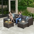 thumbnail image 4 of 7 Piece Outdoor Patio Conversation Sets,Asofer Patio Sectional Furniture Set and A Coffee Table for Courtyard,Poolside,Party, 4 of 10