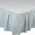 thumbnail image 2 of VHC Brands Sawyer Mill Ticking Striped Cotton Farmhouse Split Corners Gathered Twin Bedding Accessory, Skirt 39x76x16, Blue Denim, 2 of 2