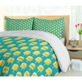 thumbnail image 5 of Ambesonne Ice Cream Duvet Cover Set, Lemon Flavor Face, 2-Calking, Teal Yellow, 5 of 7