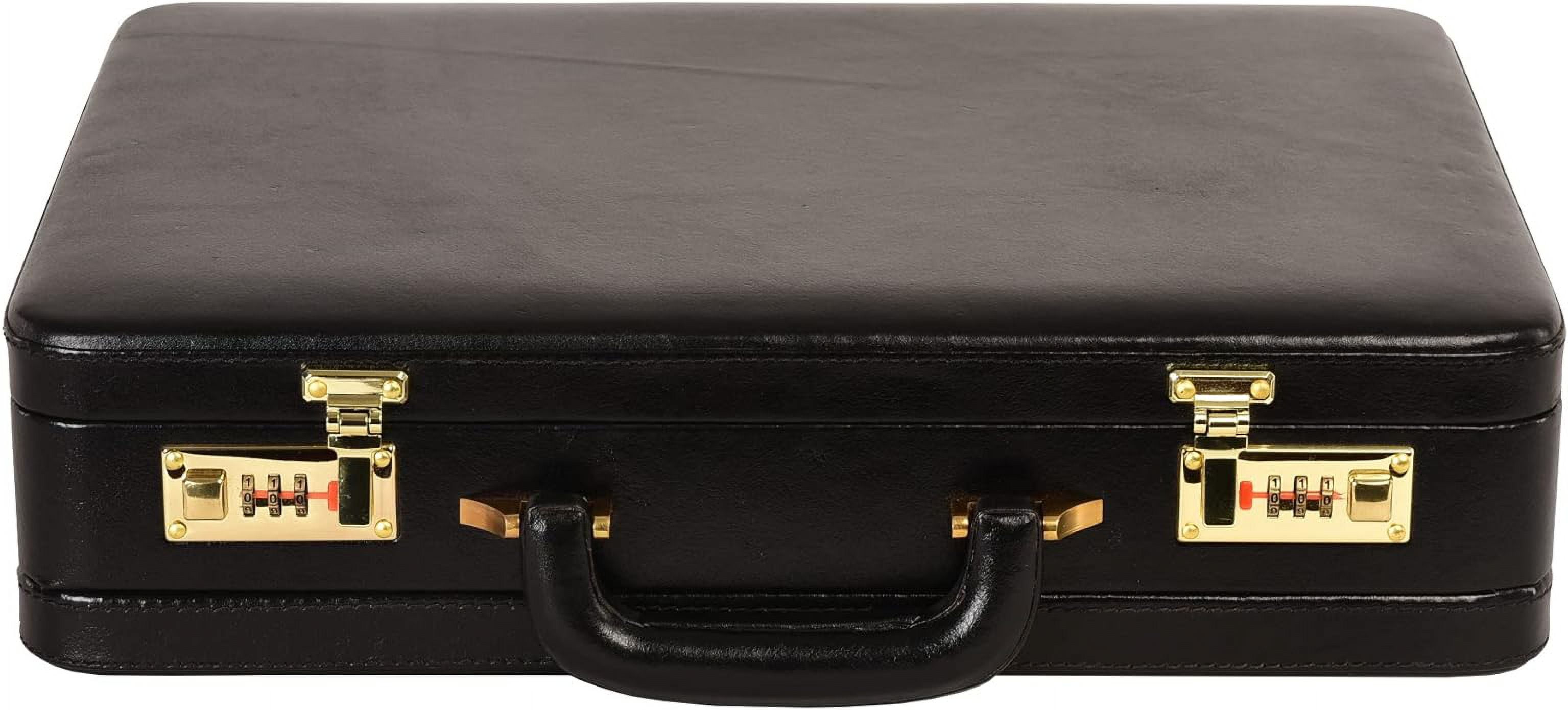 LINDSEY STREET Top Grain Leather Attache Briefcase Business Handbag Leather Expandable Briefcase for Men