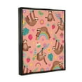 thumbnail image 3 of Stupell Industries Sloths Climbing Botanical Branches Whimsical Floral Pattern Graphic Art Jet Black Floating Framed Canvas Print Wall Art, Design by Lisa Perry Whitebutton, 3 of 8