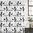 thumbnail image 1 of Halloween Bathroom Shower Curtains with 12 Hooks Polyester Waterproof Shower Curtain for Stalls and Bathtubs Cartoon Horror Spooky Ghosts Cat White Black Decorative Bathroom Curtain 72x78 Inches, 1 of 8