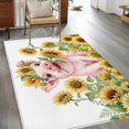 thumbnail image 2 of Sunflower Pig Area Rugs 4x6 ft Country Oil Painting Yellow Floral Pig Washable Rug Non Slip Indoor Carpet Absorbent Floor Mat for Living Room Bedroom Dining Room, 2 of 9