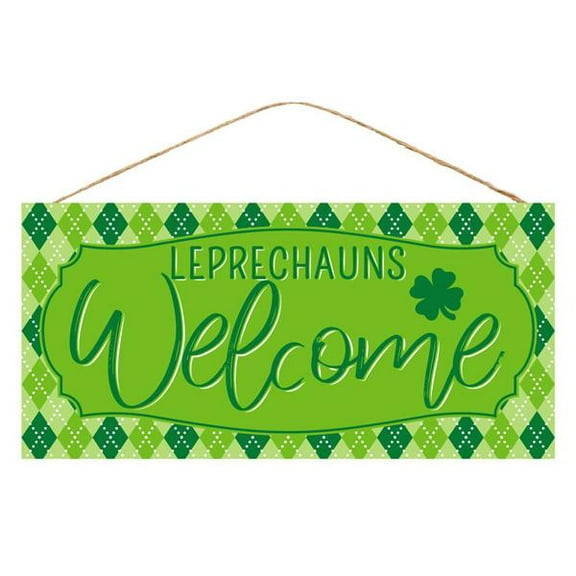 Craig Bachman 12" Wooden Sign: Leprechauns Welcome Sign - Saint Patrick Day Welcome Sign AP8498