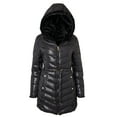 thumbnail image 1 of Manteau d'Hiver pour Femmes Réversible Doublé en Fausse Fourrure, Doudoune Matelassée - Noir - 1X, 1 of 7