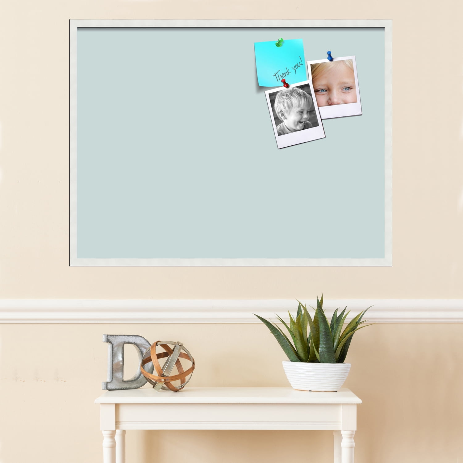 PinPix 40x30 Custom Cork Bulletin Board Soft Blue Poster Board Has a Fabric Style Canvas Finish, Framed in Soft Blue, by ArtToFrames (PinPix-1814)