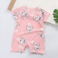 thumbnail image 2 of KPOPLK Infant Baby Girl Fall Outfit Sweatshirt Romper Short Sleeve Jumpsuit Newborn Clothes 0-18M Size 6-12 Months,Pink, 2 of 6
