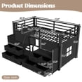 thumbnail image 2 of Harper & Bright Designs Twin Size Low Loft Bed with Storage Drawers and Shelves, Metal Loft Bed Frame with Lights, Black, 2 of 15