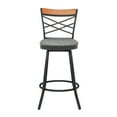 thumbnail image 2 of BARNUT Counter Stools,26" 360 Free Swivel Mid Century Counter Height Stools with Cross Back,PU Upholstered Armless Barstools for Kitchen Island and Home Bar,Set of 1,PU in Gray, 2 of 5