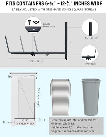 Tilt Out Trash Can Cabinet DIY Kit for Single Cabinet, Pet Proof Hidden Trash Can Cabinet Conversion Kit, Suitable for Kitchen, Bathroom, Living Room, and Dining Room
