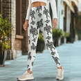 thumbnail image 4 of Renewold Sea Turtle White Yoga Leggings with Pockets for Women Thick Exercise Yoga Pants High Waisted Soft Slim Ankle Pants Printed Leggings 4 Way Stretch Leggings, M, 4 of 8