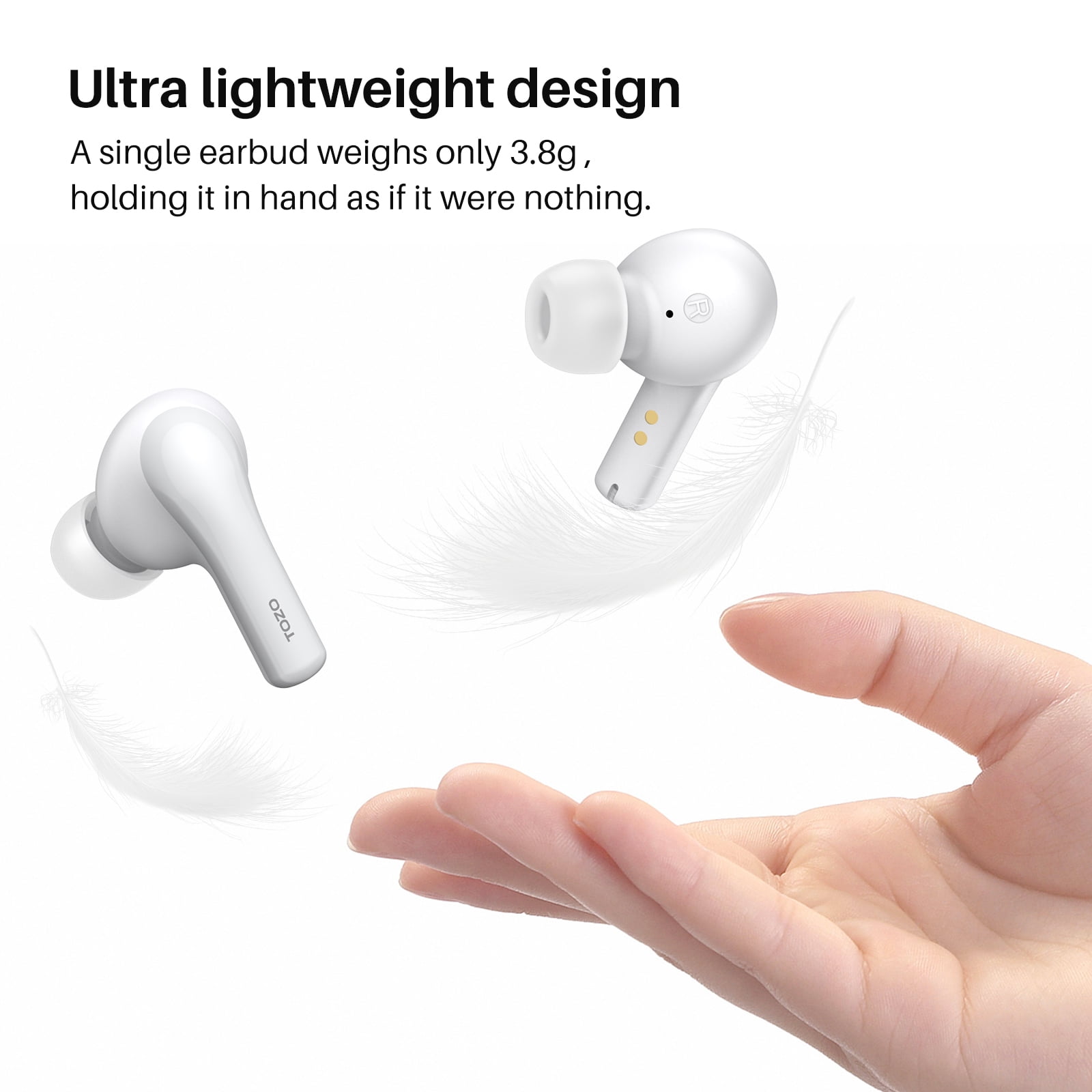 Mini auriculares inalámbricos A2 Bluetooth de 5.3 pulgadas, micrófono  integrado, impermeable IPX5, sonido de alta calidad, conexión de larga