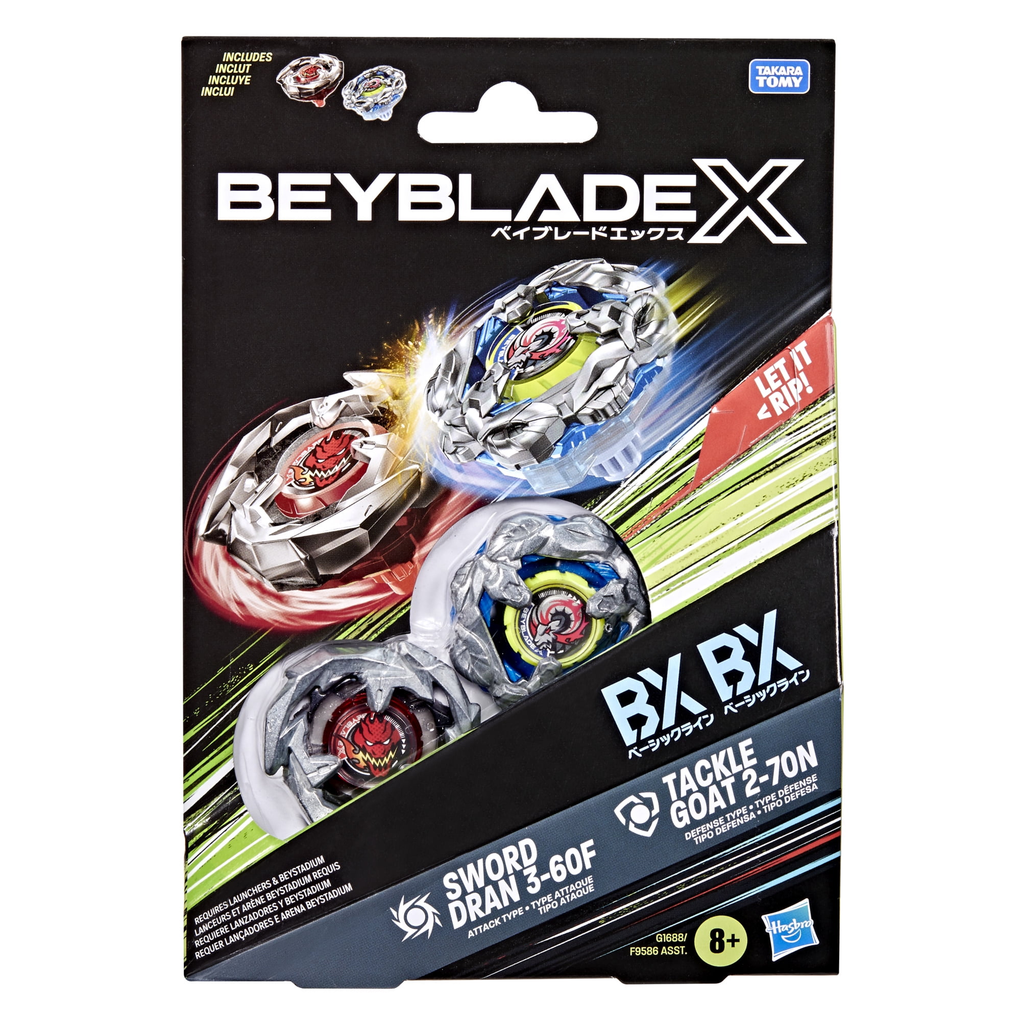 Beyblade X Tackle Goat 2-70N & Sword Dran 3-60F Dual Pack Set