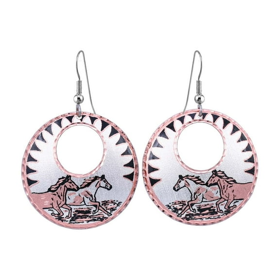 FRONT LINE JEWELRY Artisan-crafted Horses Jewelry Collection: Cutout Horse Earrings/Horse Art Jewelry/Watercolor Horse EarringsHorse Gifts (HorseHoop)