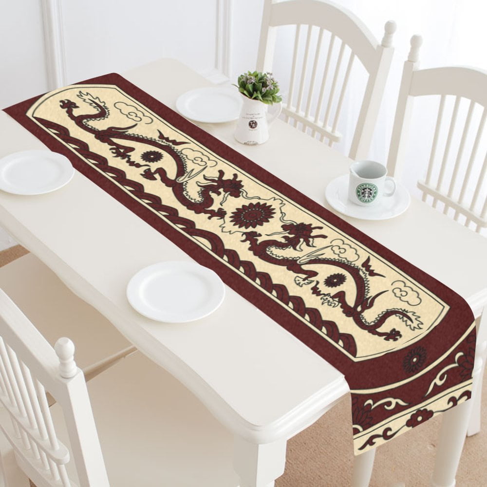 MYPOP Traditional Chinese Dragon Table Runner Placemat 16x72 inches