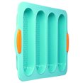 thumbnail image 4 of Baguette  Silicone Baguette Mould Baguette Baking Tray Bread Mould Baguette Mat Baguette  4 Grooves Silicone Soft   Bread Mould Baking Pan Kitchen ToolGreen, 4 of 8