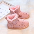 thumbnail image 5 of ZACPNCV Toddler Warm Faux Fur Lined Boots Kids Girls Boys Winter Non Slip Snow Boots Outdoor Shoes Pink, 5 of 9