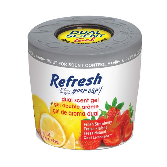 Refresh Your Car! Gel Can (Fresh Strawberry/Cool Lemonade Scent, 5 oz), Gel Can (Fresh Strawberry/Cool Lemonade Scent 5 oz)