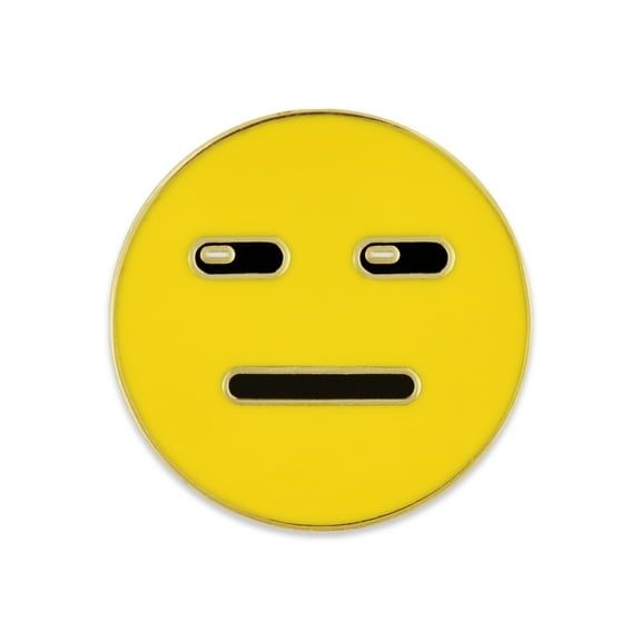 PinMart's Expressionless Not Interested Face Enamel Lapel Pin