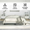 thumbnail image 6 of vidaXL Queen Bed Frame, Faux Leather Upholstered Platform Bed Frame, White, No Mattress, 6 of 10