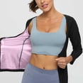 thumbnail image 5 of Women Long Sleeve Sauna Suit Hot Sweat Body Shaper Jacket Zipper Up Solid Color Coat Gym Running Fitness Exercise Outerwear, 5 of 7