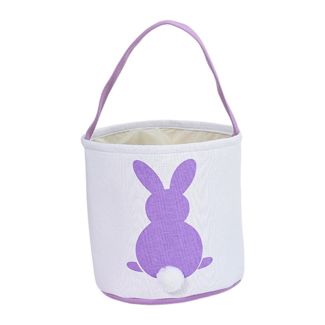 Encantadora Canasta De Conejito De Pascua, Cubo De Conejo Para Niño Niña Regalo Cola Púrpura Sunnimix Canasta Conejito De Pascua