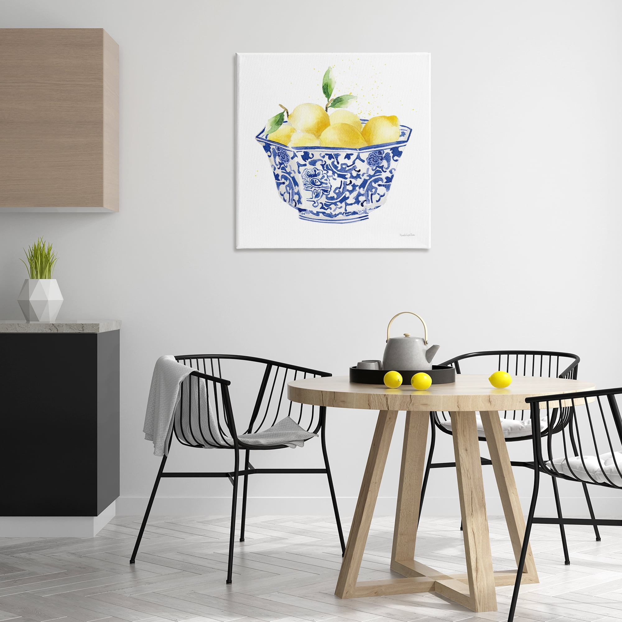 Stupell Industries Elegant Bowl of Lemons Food & Beverage Painting Wrapped Canvas Art Print Wall Art, 30 x 30