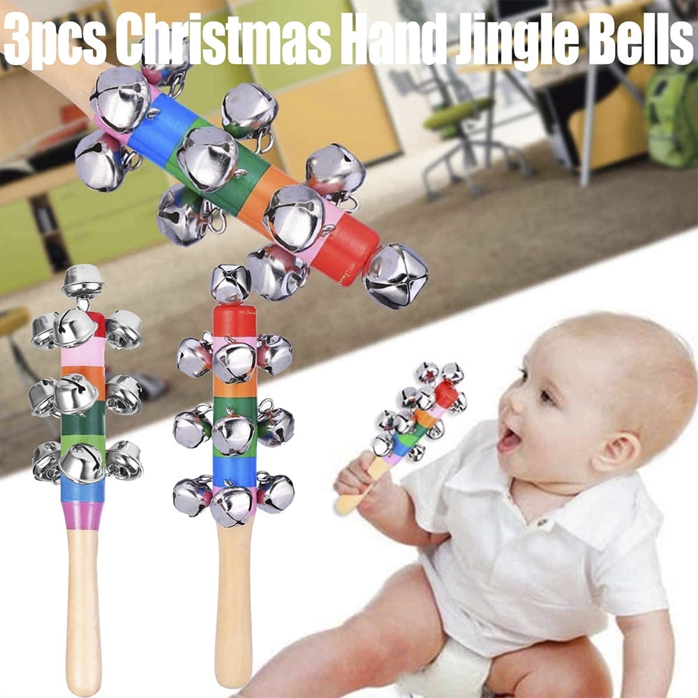 10-Bell Jingle Rainbow Shaker Stick Musical Instrument Kid Baby Funny Toy TOP YR 