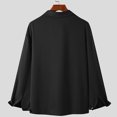 thumbnail image 4 of Blusas y camisas de manga larga con cuello en V para hombre, moda informal, cuello alto, camisa de manga larga, blusa con solapa para hombre, 4 of 7