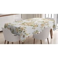 thumbnail image 1 of Ambesonne Flowers Tablecloth Rectangular Table Cover, Floral Roses Vector, 52"x70", White and Beige, 1 of 3