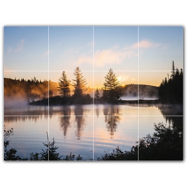 Picture-Tiles.com: Lakes Ceramic Tile Wall Mural WAL500788-43XL. 48"W x 36"H using (12) 12" x 12" Ceramic Tiles-Satin Finish