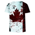 thumbnail image 4 of FRSASU Men's Canada Flag Print T-Shirt Maple Leaf Graphic Canadian Pride Patriotic Short Sleeve Crew Neck T-shirts Wine-C, 4 of 5