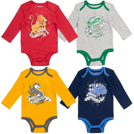 

Harry Potter Gryffindor Hufflepuff Ravenclaw Newborn Baby Boys 4 Pack Cuddly Bodysuits blue / Gray / Red / Yellow 6-9 Months