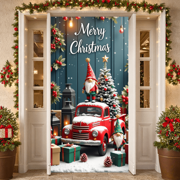 Decorative Design Snowman Figure Christmas Tree Holiday Banner for Winter Decoration Festive Season Family Gathering