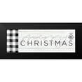 thumbnail image 2 of Merry Christmas Black and White Plaid 24x11 Black Modern Framed Museum Art Print Titled - Sheena Pike Art And Illustration, 2 of 5