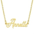 thumbnail image 1 of KISPER 18K Gold Plated Stainless Steel Personalized Name Pendant Necklace, Annette, 1 of 6