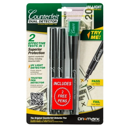 Dri Mark Dual Detector UV Light and Counterfeit Detector Pen Combo