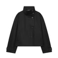 thumbnail image 3 of Kezqiaxn Women's Coats Fashion Long Sleeve Button Stand Collar Winter Loose Casual Jacket Lounge Outwear Cute Clothes Black M, 3 of 6