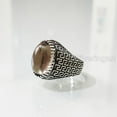 thumbnail image 2 of Smoky Quartz Mans Ring, Natural Smoky Quartz ring, Silver Jewelry, 925 Silver Ring, Birthday Gift, Heavy Mens Ring, Arabic Design, Ottoman Style Ring, Christmas, Turkey Mens Signet Ring, 2 of 8