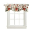 thumbnail image 3 of Christmas Poinsettia Gingerbread Man Window Curtain for Living Room Christmas Kitchen Cabinet Tie-up Valance Curtain Rod Pocket, 3 of 6