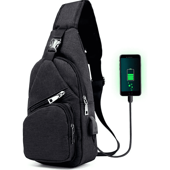 Mochila Para Hombre Mariconera Pechera Hombro Con Portabotella Xtellar negro