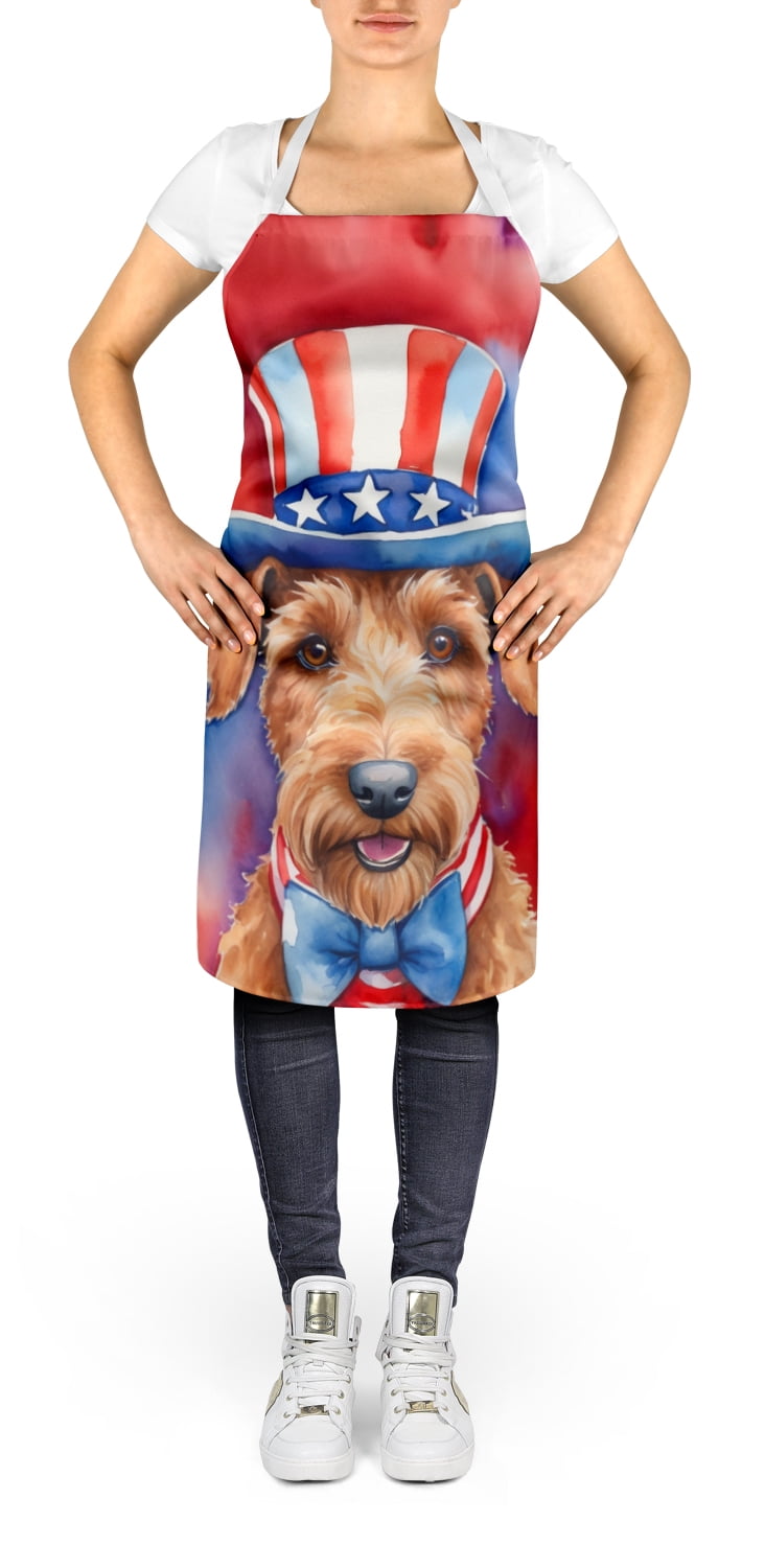 Carolines Treasures DAC5736APRON 30 x 27 in. Irish Terrier Patriotic American Apron