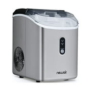 Newair 26 lbs. Nugget Countertop Ice Maker with Soft Chewable Pebble Ice, Self-Cleaning, Easy-Pour Waterspout, Perfect for Home, Kitchen, Office, Silver Stainless Steel