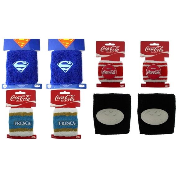 Batman Coke Fender Superman DC Comics Sweatband Terry Cuff Basketball Sports New