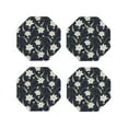 thumbnail image 1 of Easygdp Lilies Flowers or Leather Coasters Set of 4 Coaster, Non-Slip, Heat Resistant for Home, Office, Kitchen (Round,Square,Octagon,Hexagon)-Octagon, 1 of 6