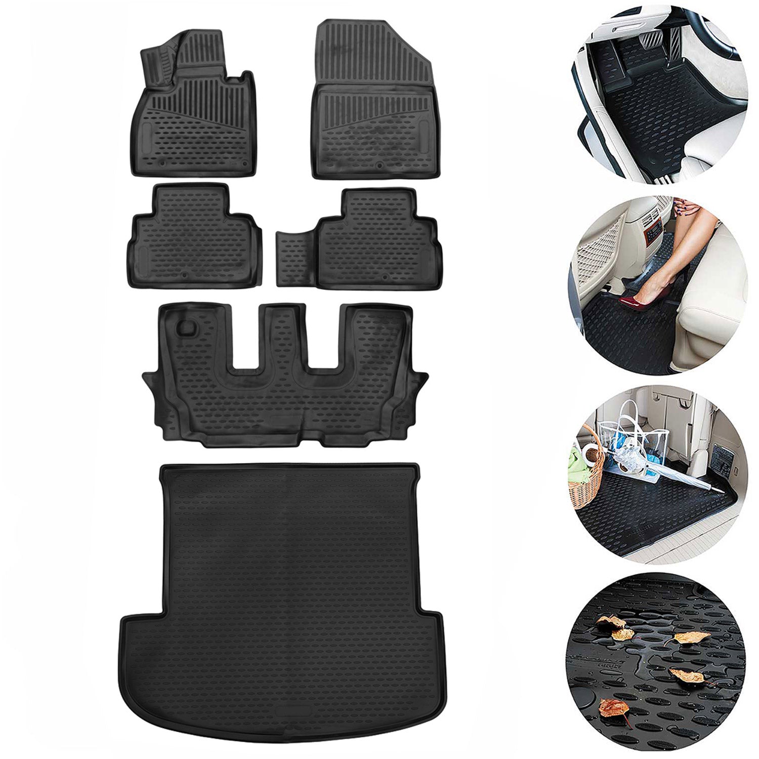 Floor Mats & Cargo Trunk Liner fits Kia Telluride 20202023 Folded 3rd